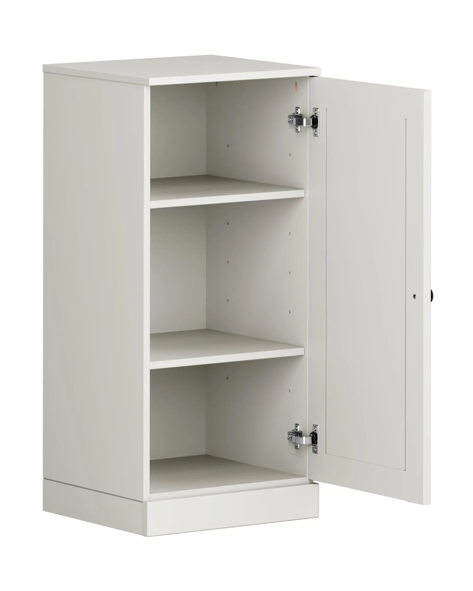 17" Off White Solid Wood Free Standing Single Door Linen Cabinet Homeroots Organization