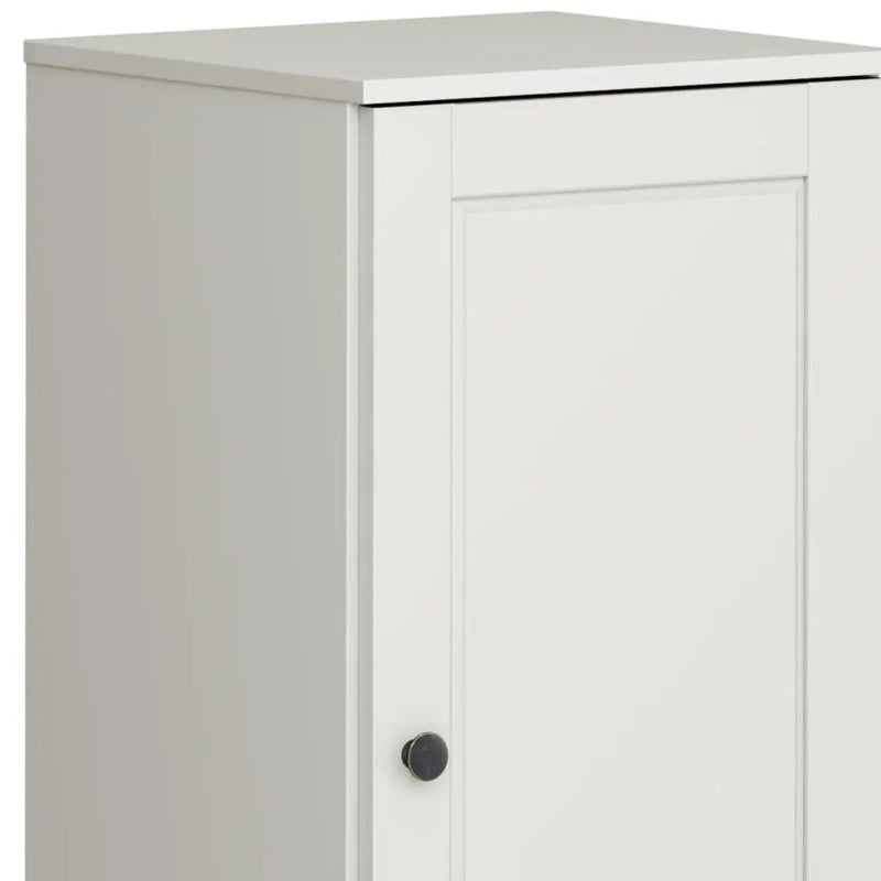 17" Off White Solid Wood Free Standing Single Door Linen Cabinet Homeroots Organization