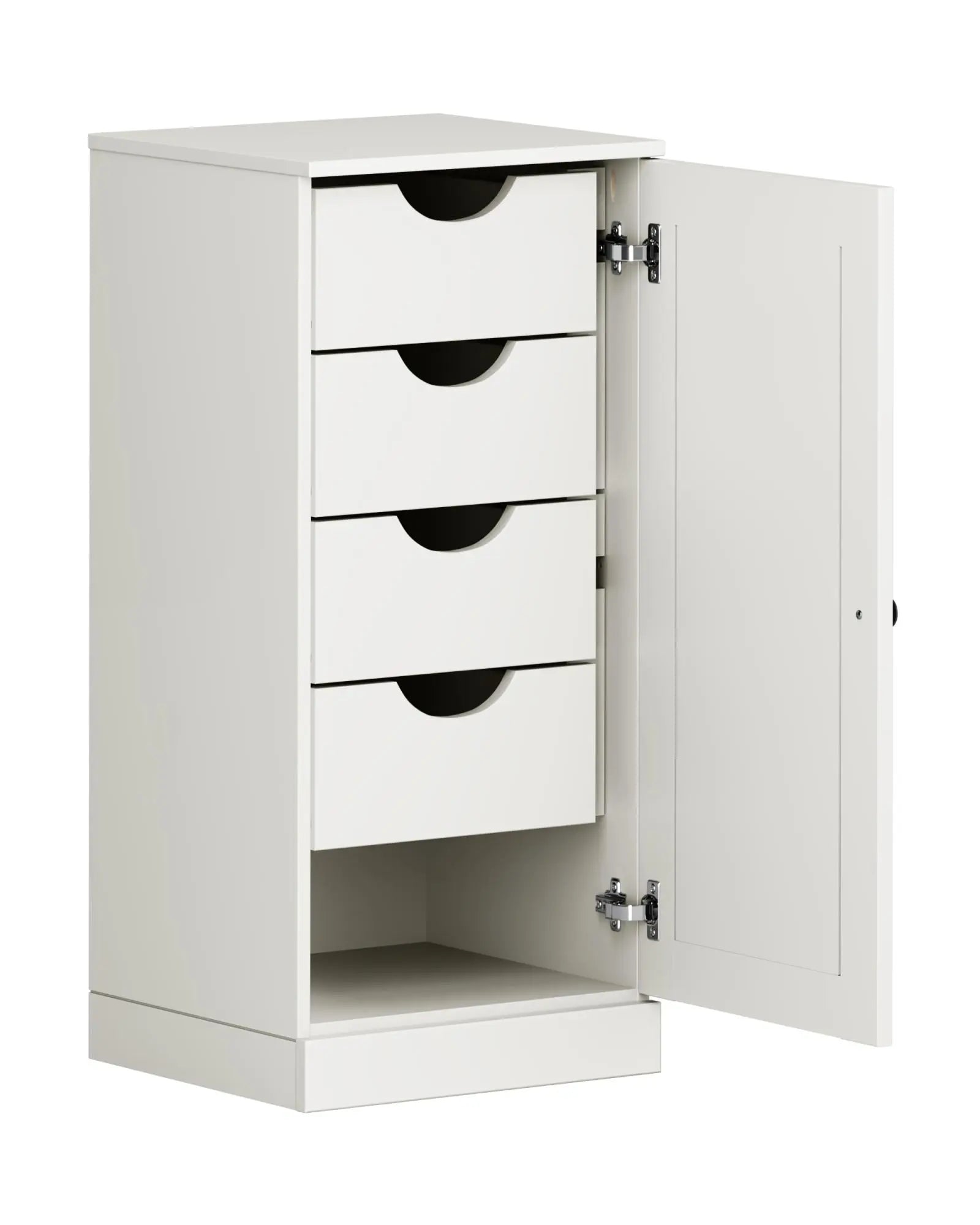 17" Off White Solid Wood Free Standing Single Door Linen Cabinet Homeroots Organization