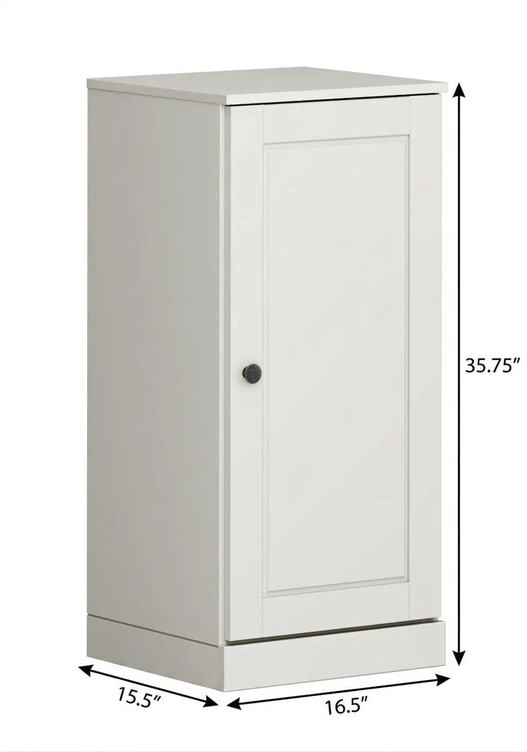 17" Off White Solid Wood Free Standing Single Door Linen Cabinet Homeroots Organization