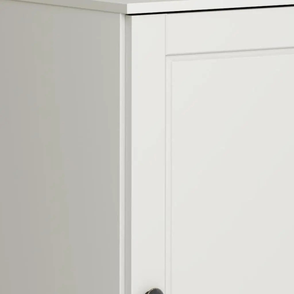17" Off White Solid Wood Free Standing Single Door Linen Cabinet Homeroots Organization