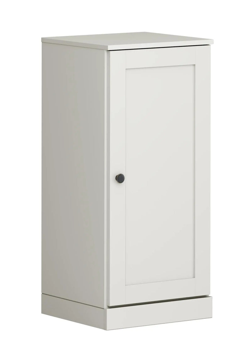 17" Off White Solid Wood Free Standing Single Door Linen Cabinet Homeroots Organization