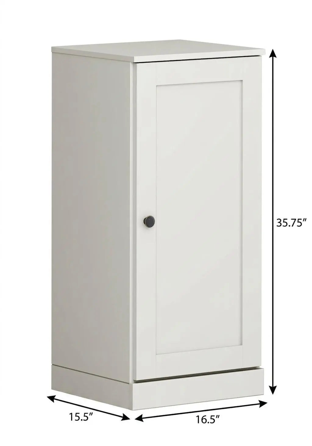 17" Off White Solid Wood Free Standing Single Door Linen Cabinet Homeroots Organization