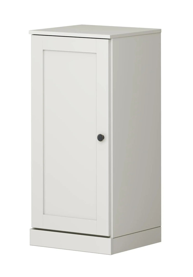 17" Off White Solid Wood Free Standing Single Door Linen Cabinet Homeroots Organization