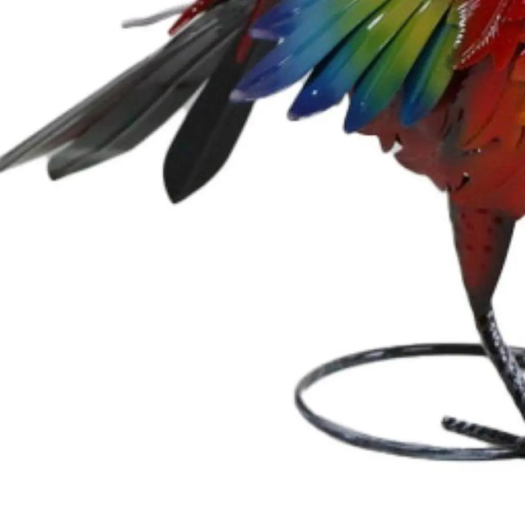 17" Red And Blue Metal Birds Garden Accents Accessories Homeroots Outdoor