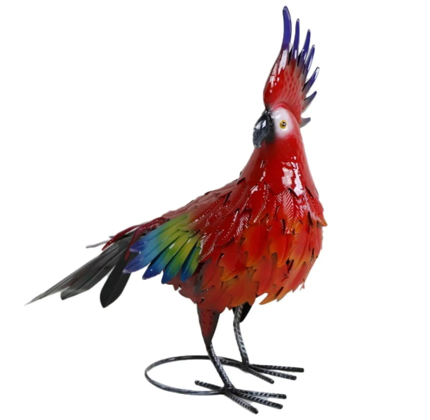 17" Red And Blue Metal Birds Garden Accents Accessories Homeroots Outdoor
