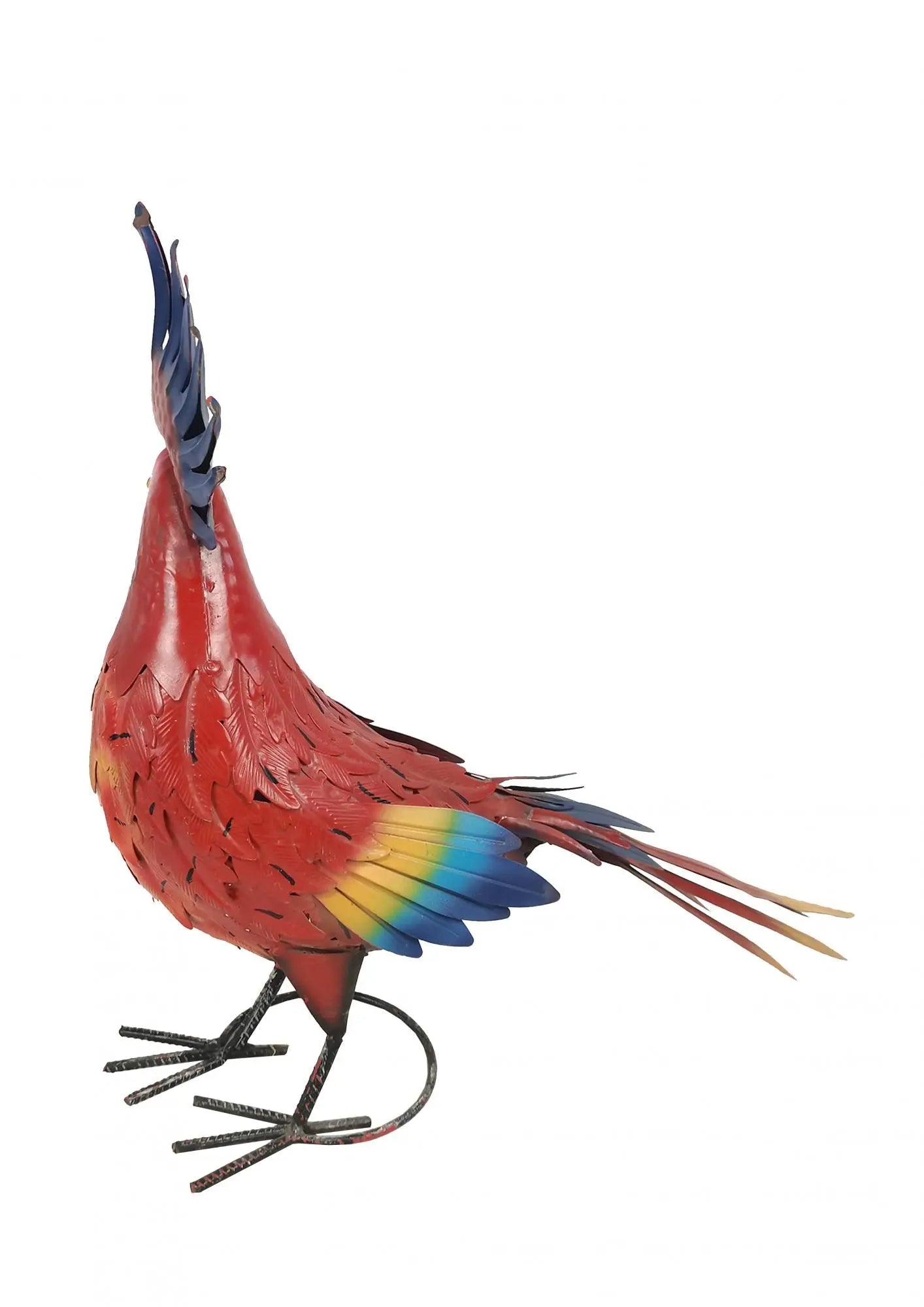 17" Red And Blue Metal Birds Garden Accents Accessories Homeroots Outdoor