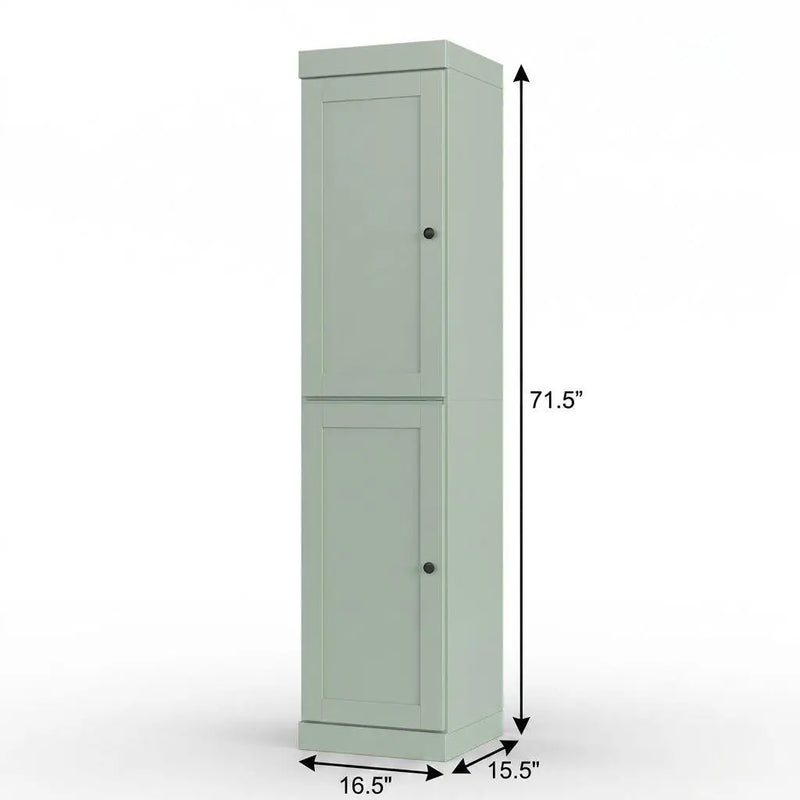 17" Sage Solid Wood Free Standing Double Door Linen Cabinet Homeroots Organization