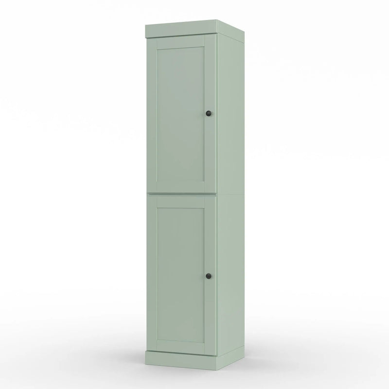 17" Sage Solid Wood Free Standing Double Door Linen Cabinet Homeroots Organization