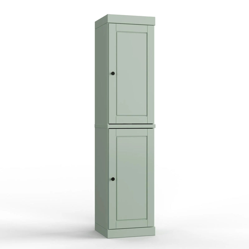 17" Sage Solid Wood Free Standing Double Door Linen Cabinet Homeroots Organization