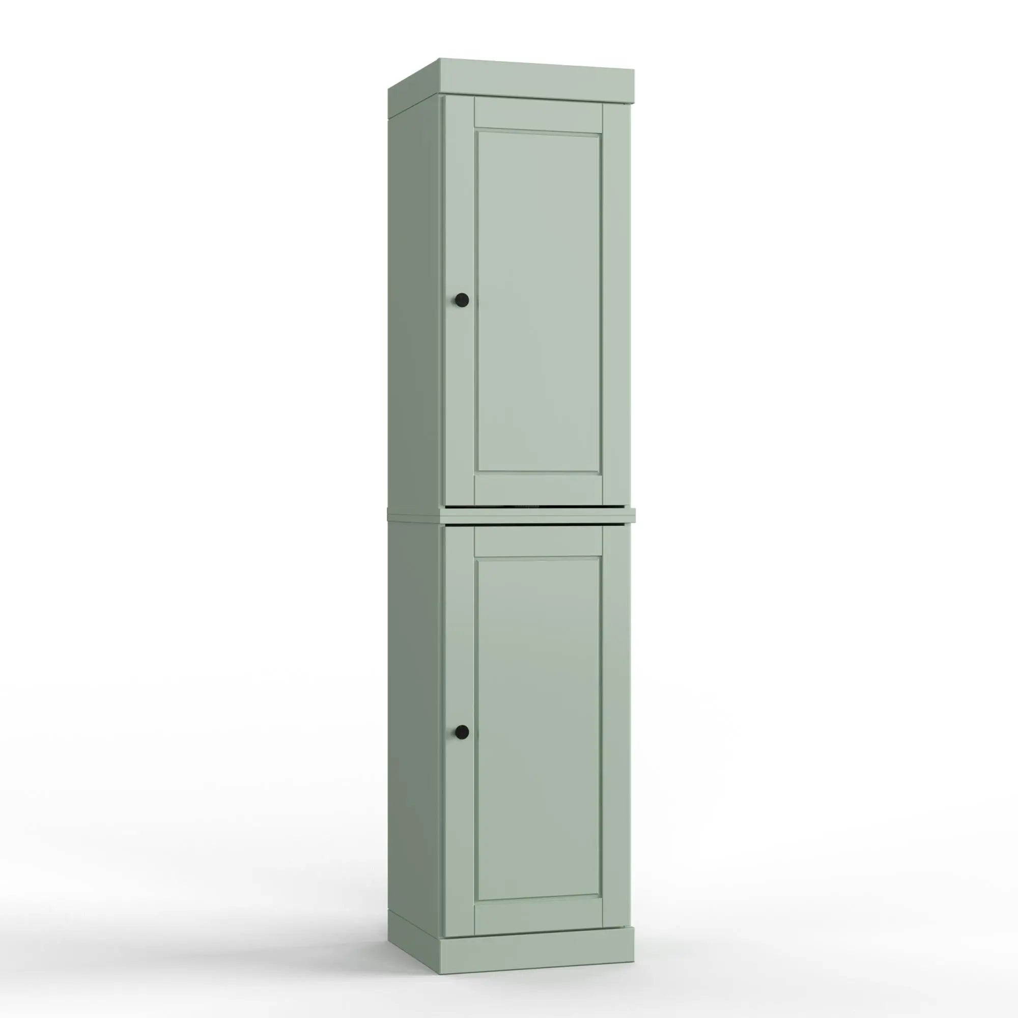 17" Sage Solid Wood Free Standing Double Door Linen Cabinet Homeroots Organization