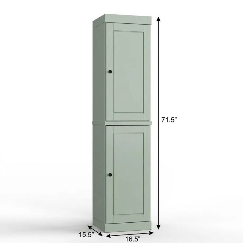 17" Sage Solid Wood Free Standing Double Door Linen Cabinet Homeroots Organization