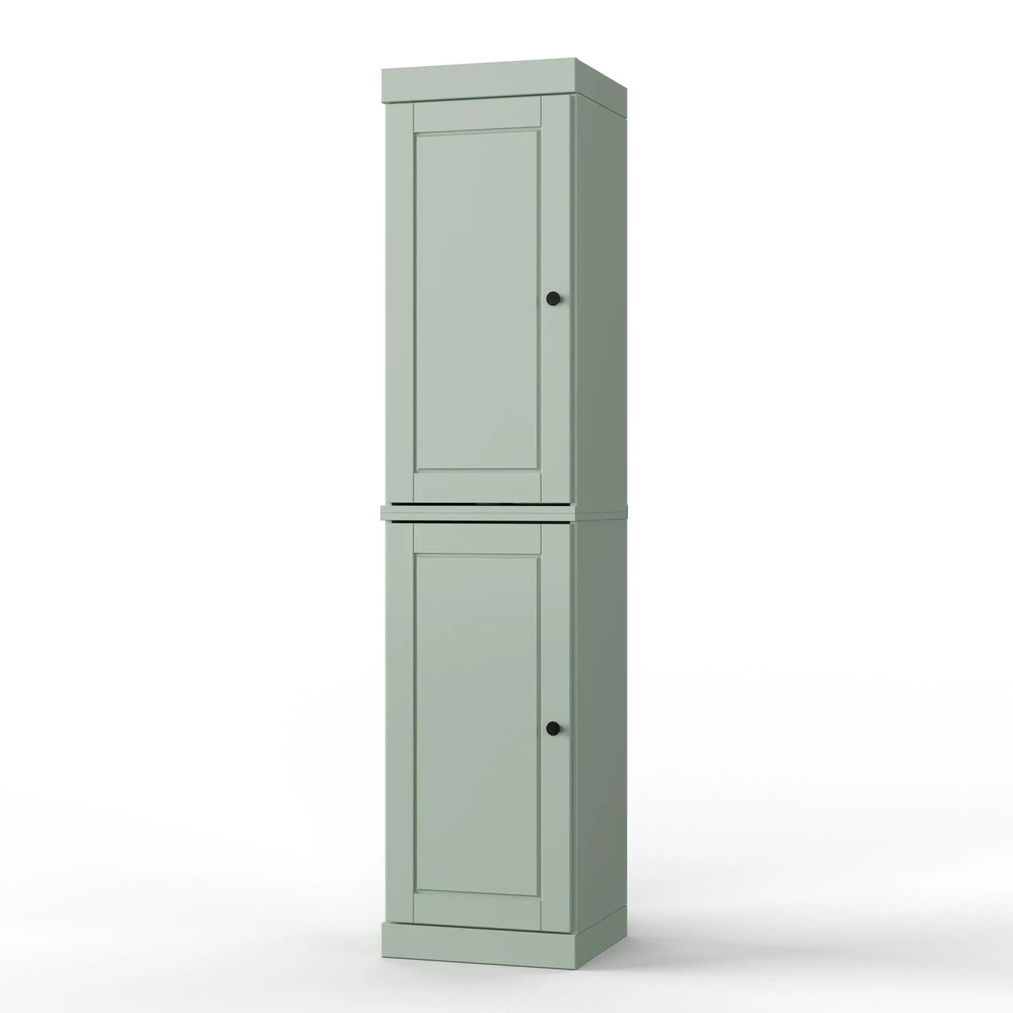 17" Sage Solid Wood Free Standing Double Door Linen Cabinet Homeroots Organization