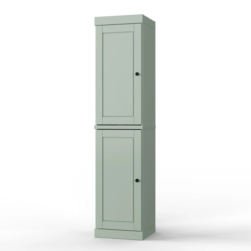 17" Sage Solid Wood Free Standing Double Door Linen Cabinet Homeroots Organization