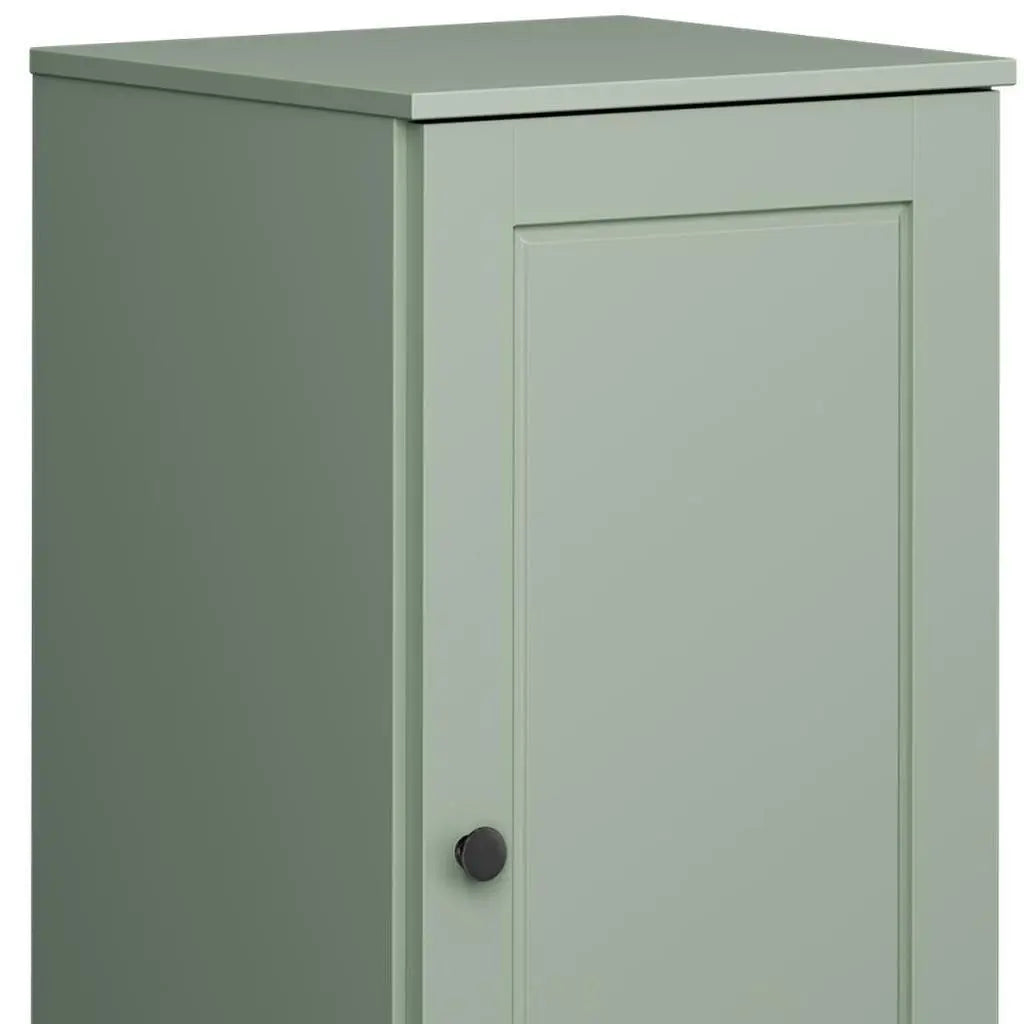 17" Sage Solid Wood Free Standing Single Door Linen Cabinet Homeroots Organization