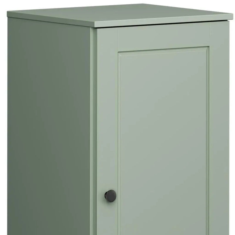 17" Sage Solid Wood Free Standing Single Door Linen Cabinet Homeroots Organization