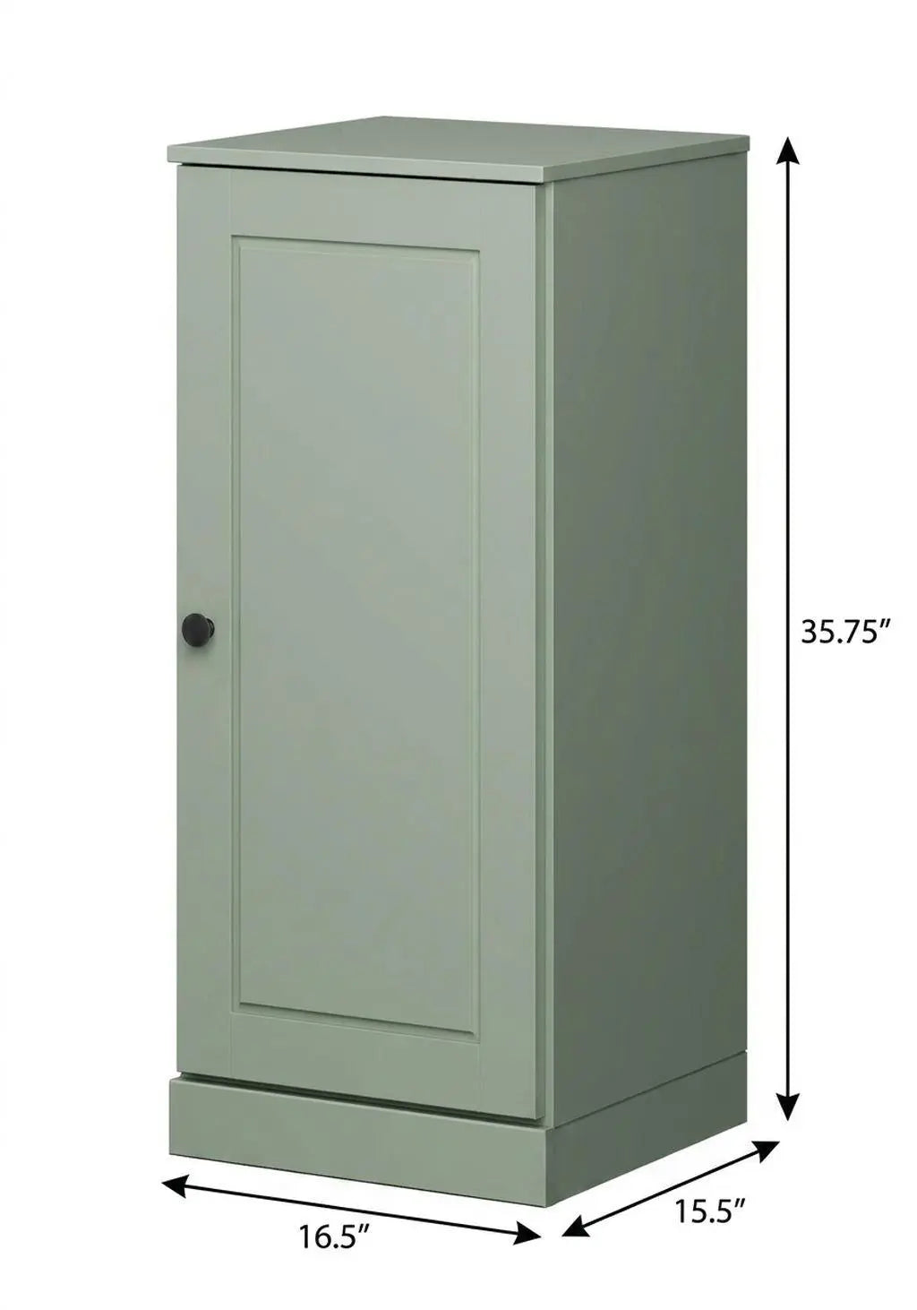 17" Sage Solid Wood Free Standing Single Door Linen Cabinet Homeroots Organization