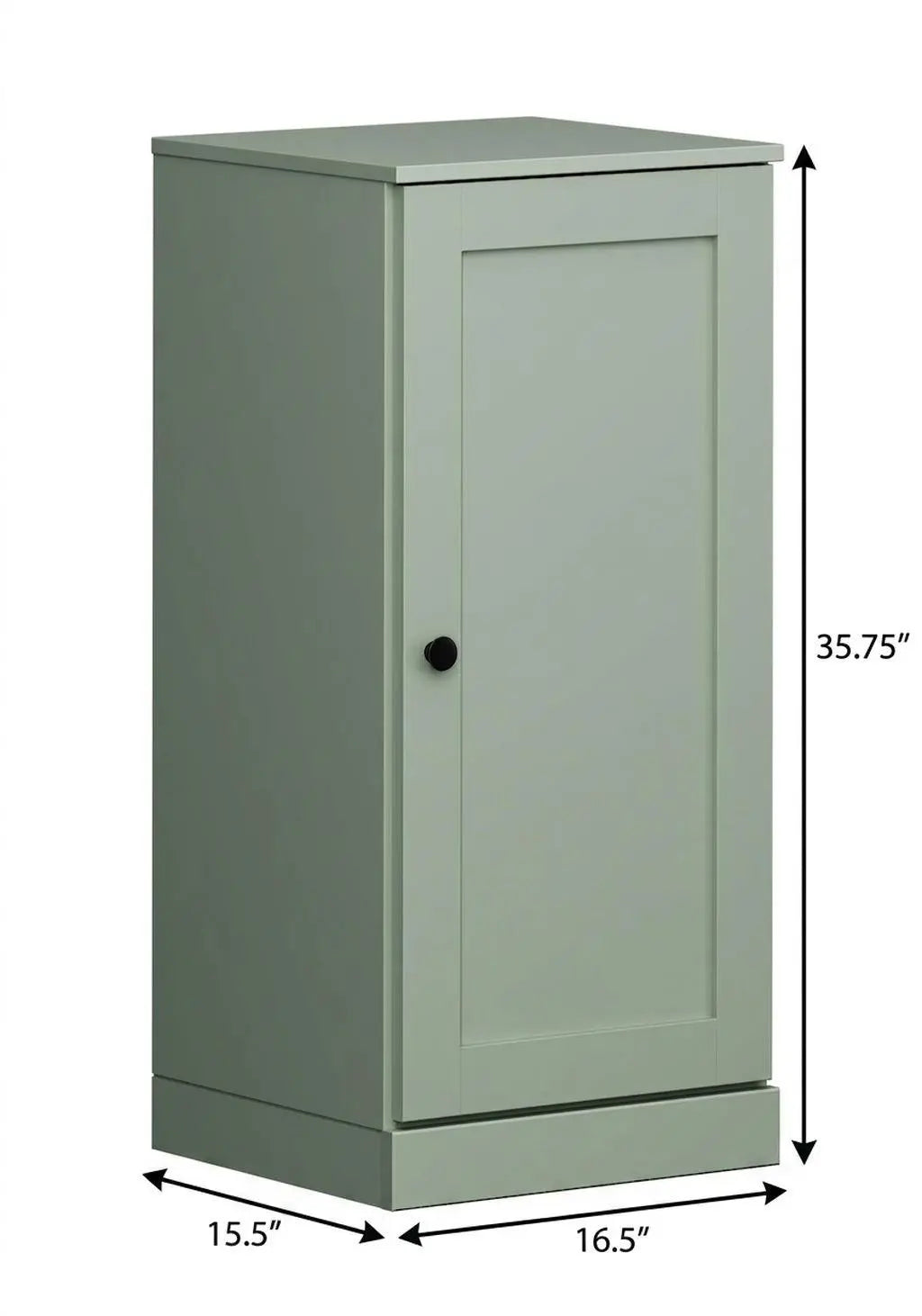 17" Sage Solid Wood Free Standing Single Door Linen Cabinet Homeroots Organization