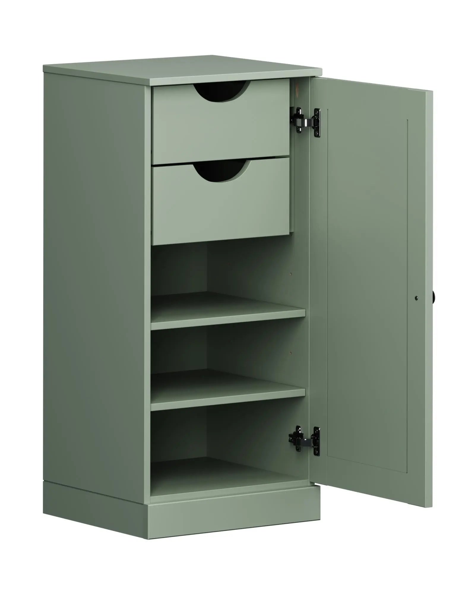 17" Sage Solid Wood Free Standing Single Door Linen Cabinet Homeroots Organization