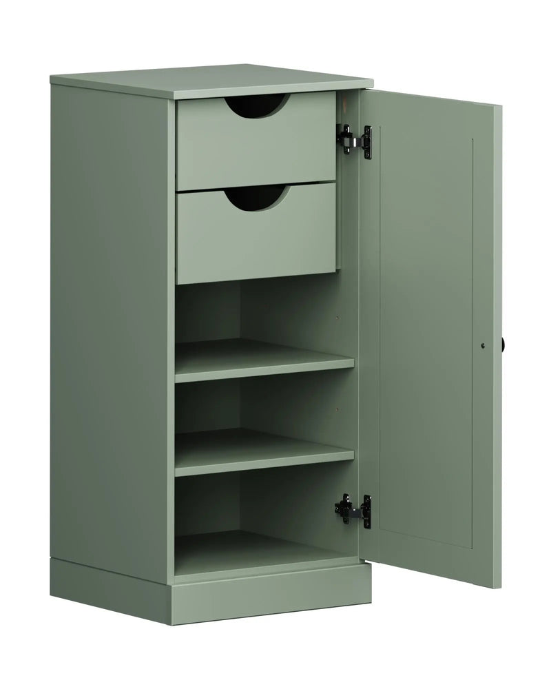 17" Sage Solid Wood Free Standing Single Door Linen Cabinet Homeroots Organization