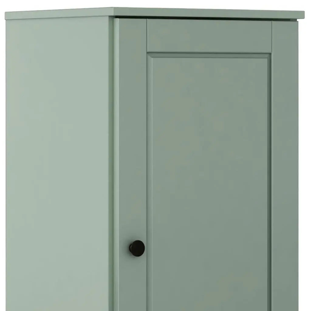17" Sage Solid Wood Free Standing Single Door Linen Cabinet Homeroots Organization