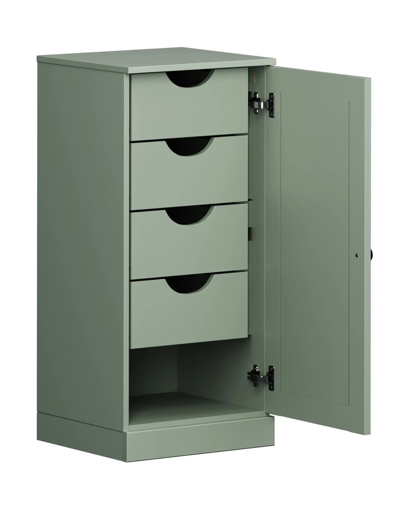 17" Sage Solid Wood Free Standing Single Door Linen Cabinet Homeroots Organization
