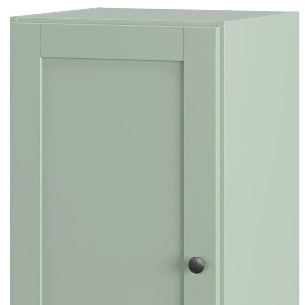 17" Sage Solid Wood Free Standing Single Door Linen Cabinet Homeroots Organization