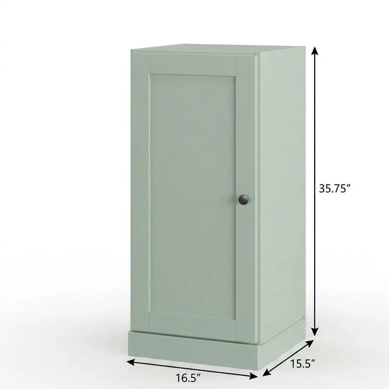17" Sage Solid Wood Free Standing Single Door Linen Cabinet Homeroots Organization