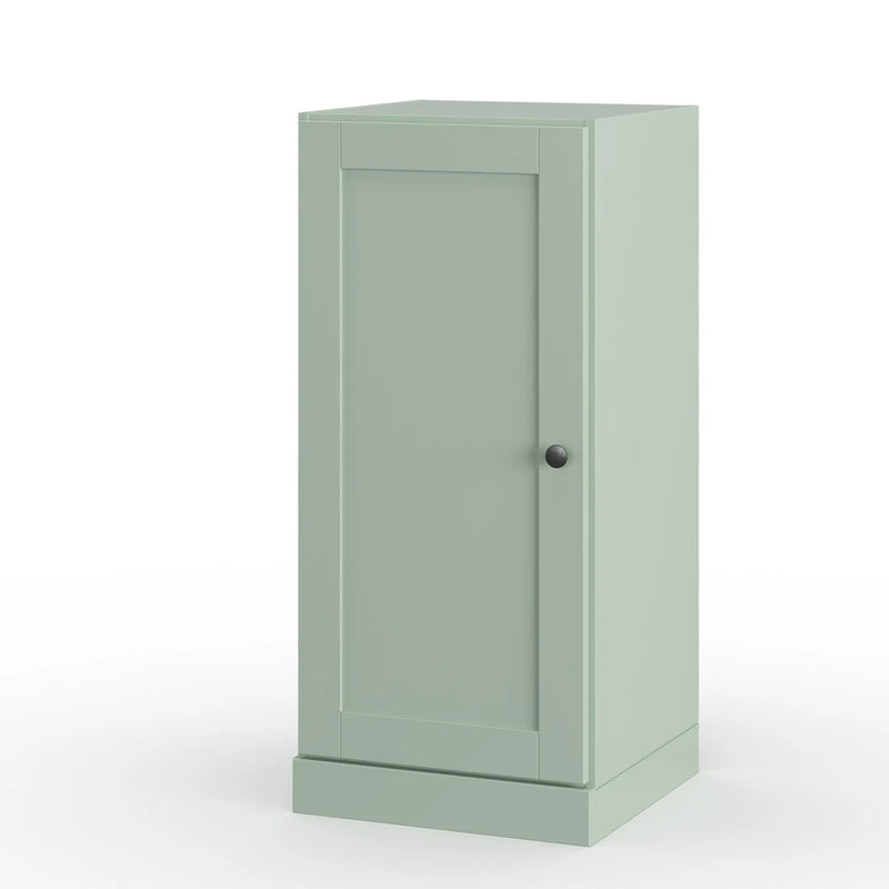 17" Sage Solid Wood Free Standing Single Door Linen Cabinet Homeroots Organization