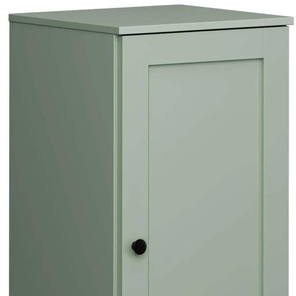 17" Sage Solid Wood Free Standing Single Door Linen Cabinet Homeroots Organization