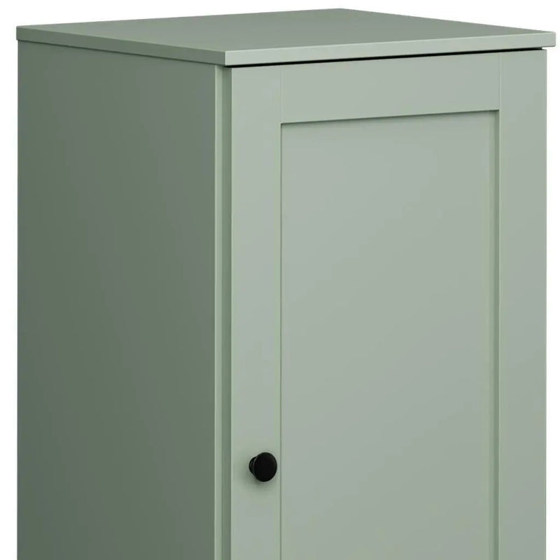 17" Sage Solid Wood Free Standing Single Door Linen Cabinet Homeroots Organization