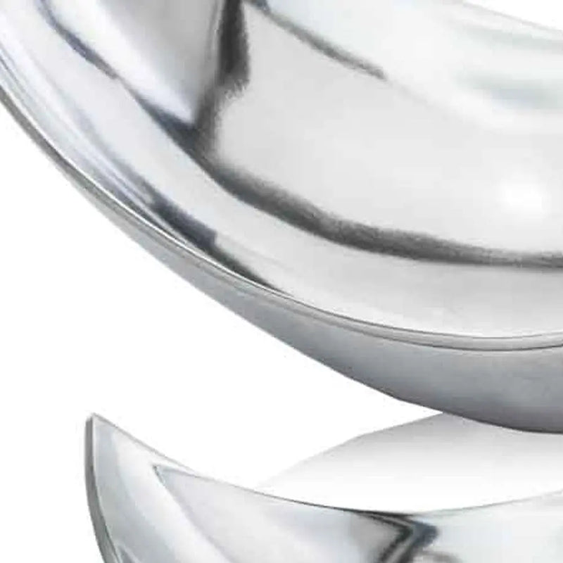 17" Silver Aluminum Scoop Centerpiece Bowl Homeroots Kitchen & Dining