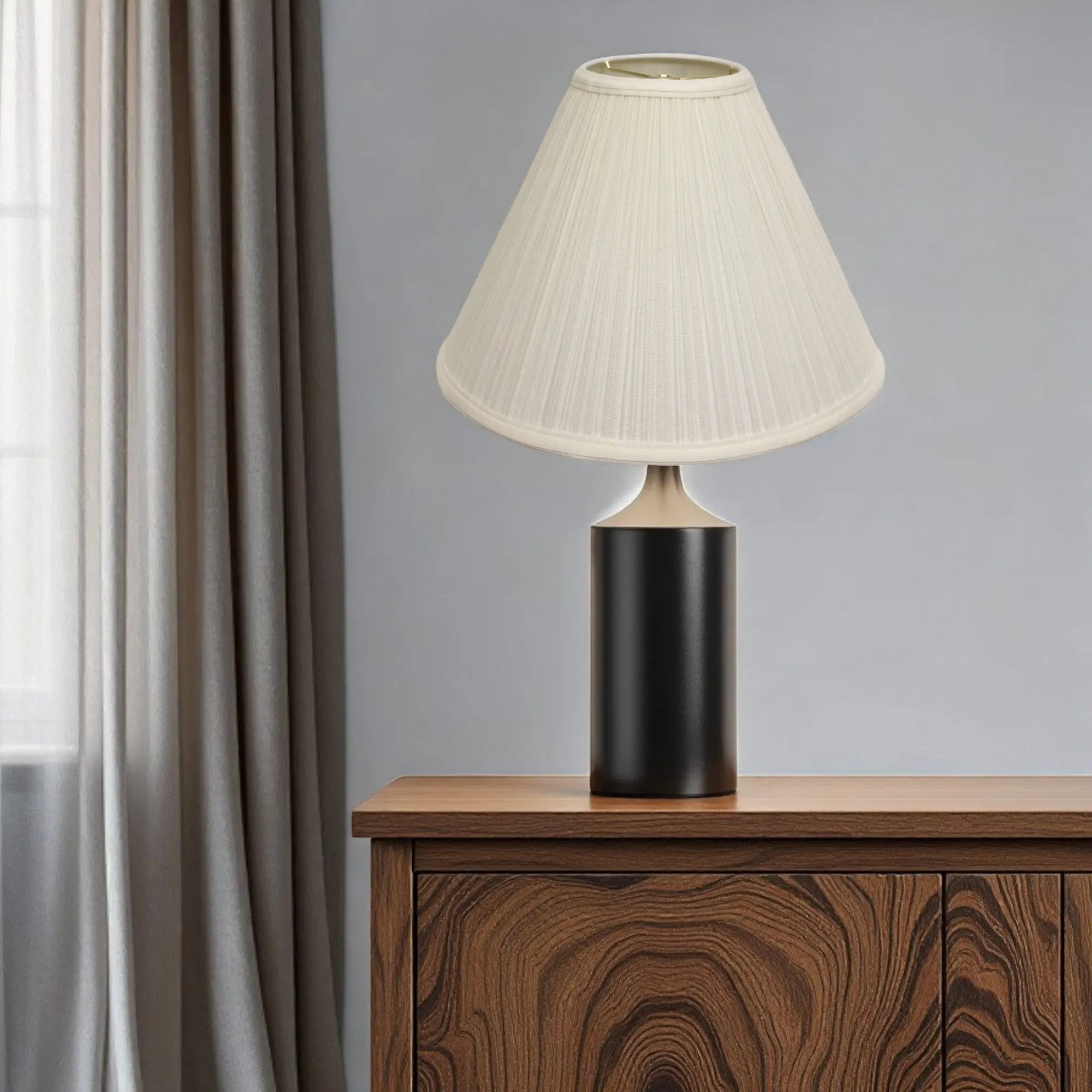 17" White Deep Cone Slanted Broadcloth Lampshade Homeroots Lighting