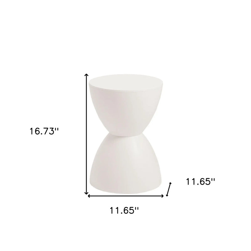 17" White Heavy Duty Plastic Round Pedestal End Table Homeroots Living Room