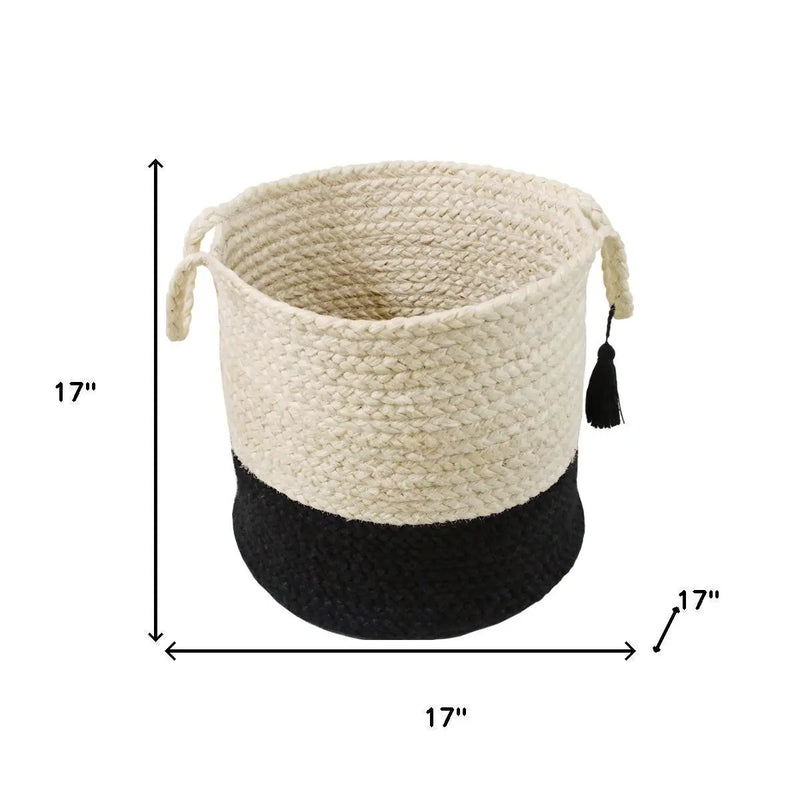 17" White Nesting Jute Basket Homeroots Office
