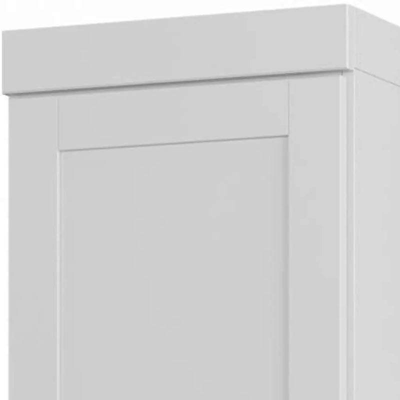 17" White Solid Wood Free Standing Double Door Linen Cabinet Homeroots Organization