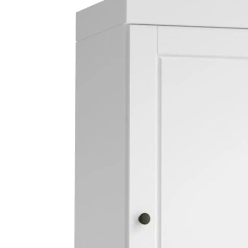 17" White Solid Wood Free Standing Double Door Linen Cabinet Homeroots Organization