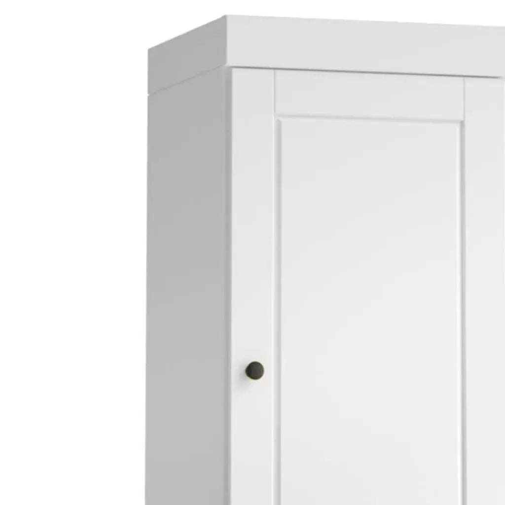 17" White Solid Wood Free Standing Double Door Linen Cabinet Homeroots Organization