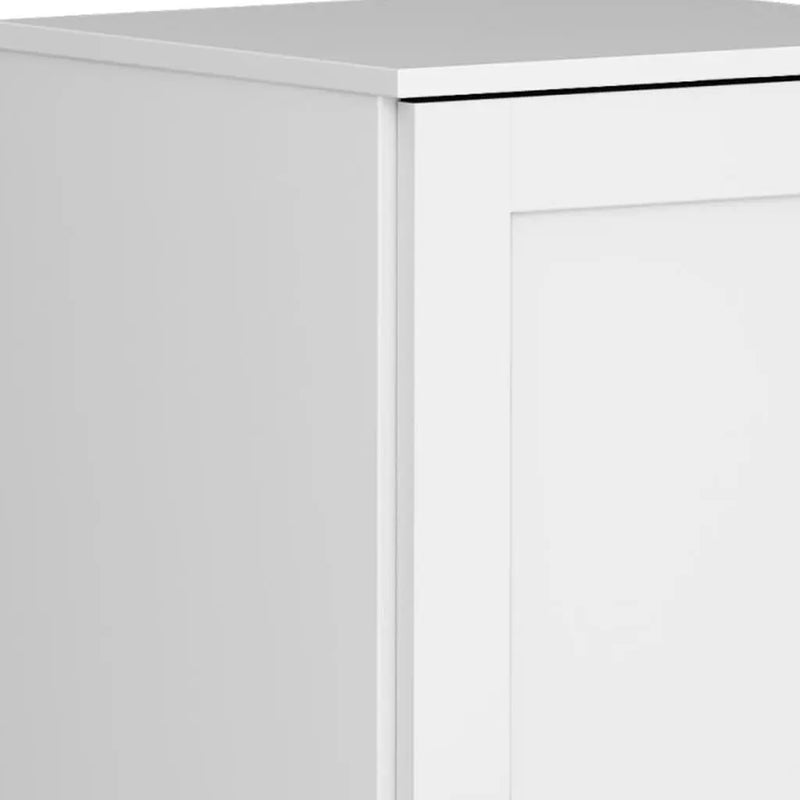 17" White Solid Wood Free Standing Single Door Linen Cabinet Homeroots Organization