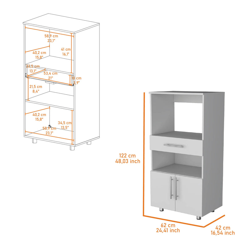 17" White Wood Pantry Or Storage Closet Homeroots Kitchen & Dining