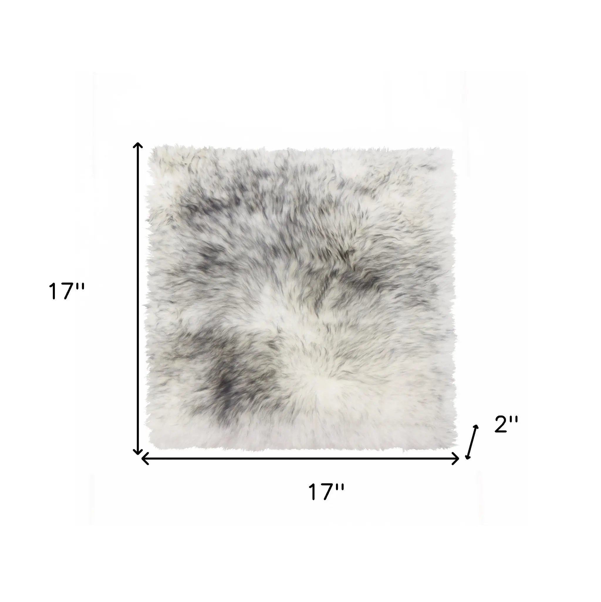 17" X 17" Gray Genuine Sheepskin Chair Pad Homeroots Kitchen & Dining