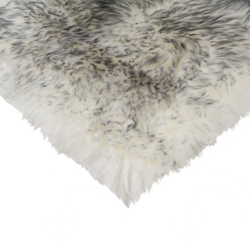 17" X 17" Gray Genuine Sheepskin Chair Pad Homeroots Kitchen & Dining