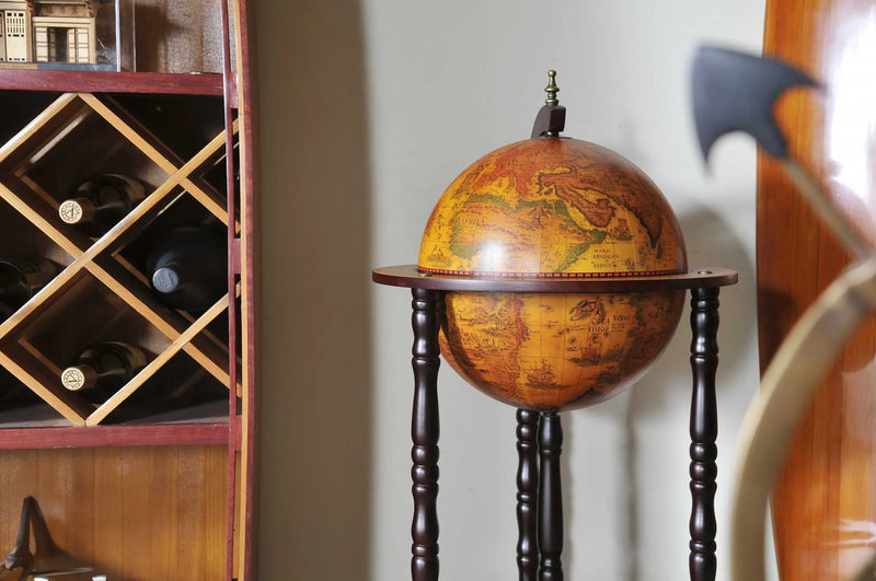 17" X 17" X 35" Globe Bar Table 330Mm 4 Legs Stand  Red Homeroots Kitchen & Dining