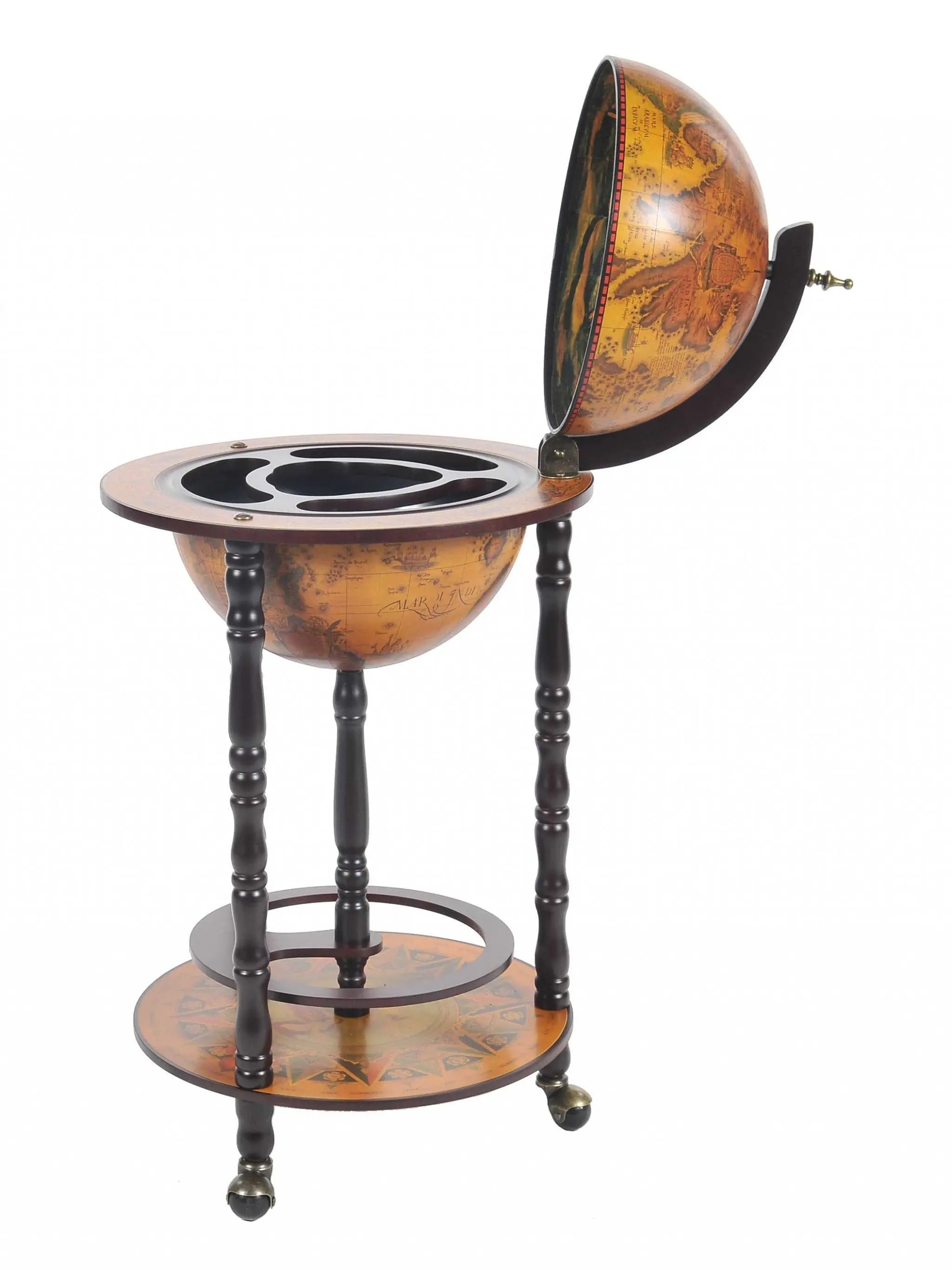 17" X 17" X 35" Globe Bar Table 330Mm 4 Legs Stand  Red Homeroots Kitchen & Dining