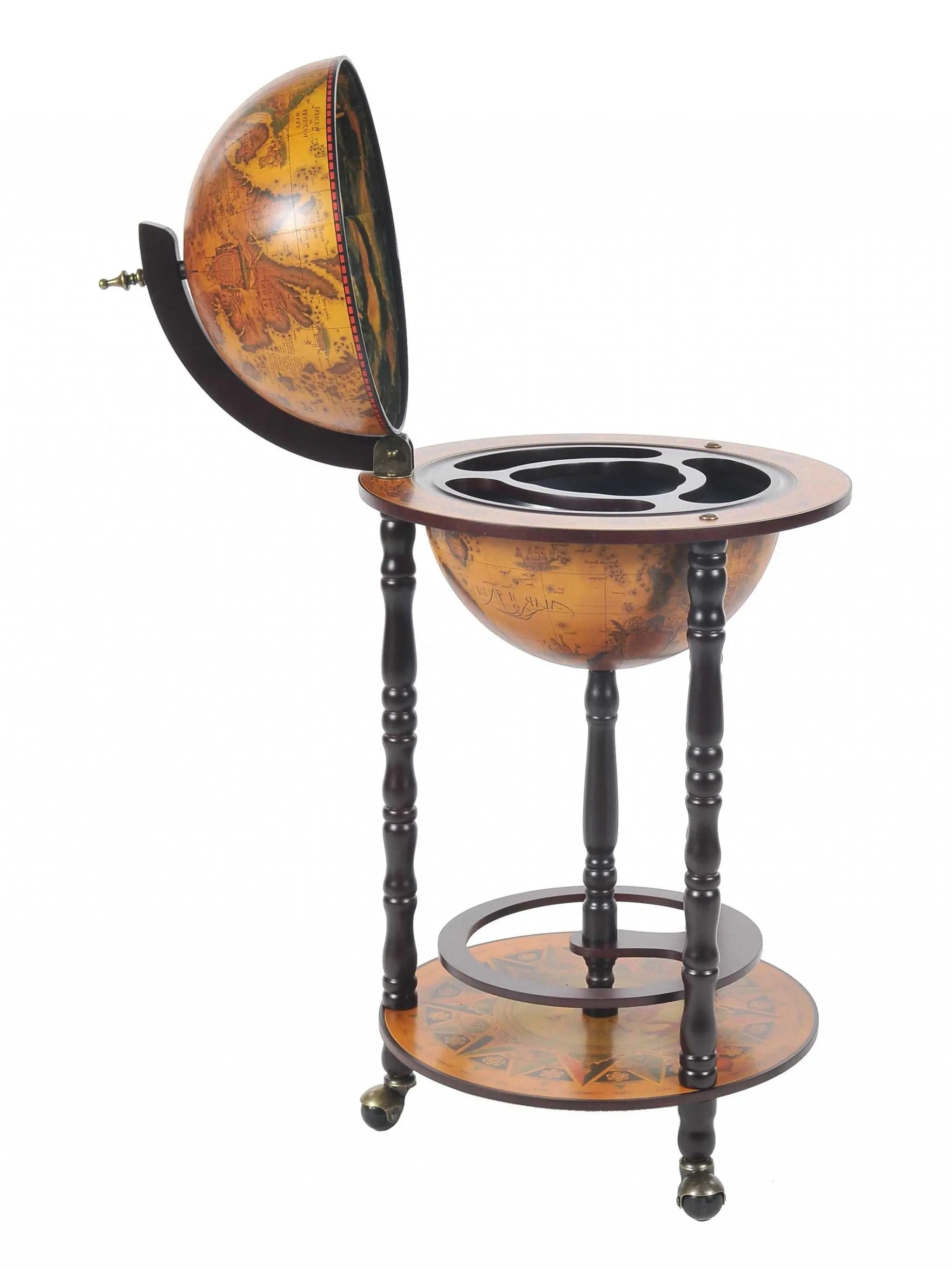 17" X 17" X 35" Globe Bar Table 330Mm 4 Legs Stand  Red Homeroots Kitchen & Dining