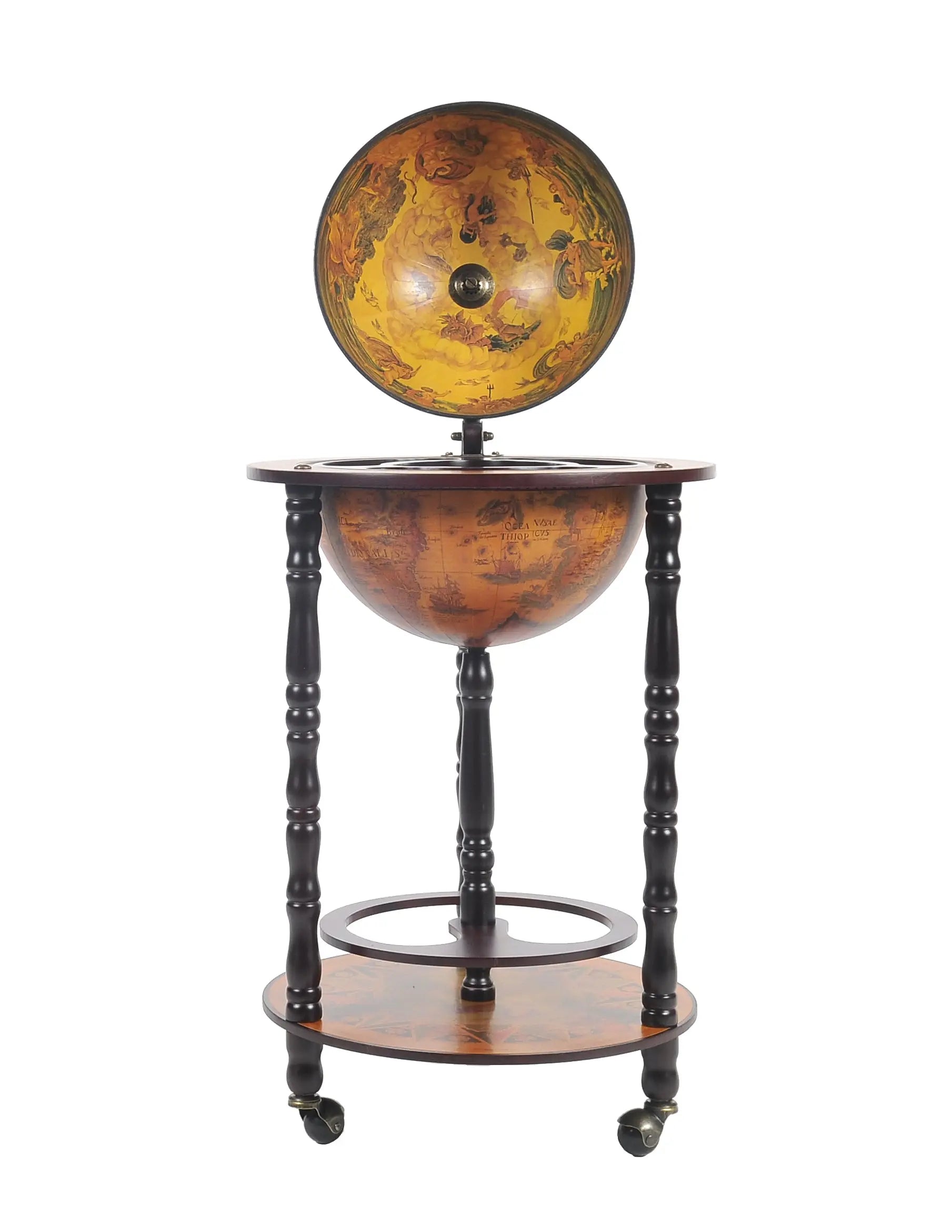 17" X 17" X 35" Globe Bar Table 330Mm 4 Legs Stand  Red Homeroots Kitchen & Dining