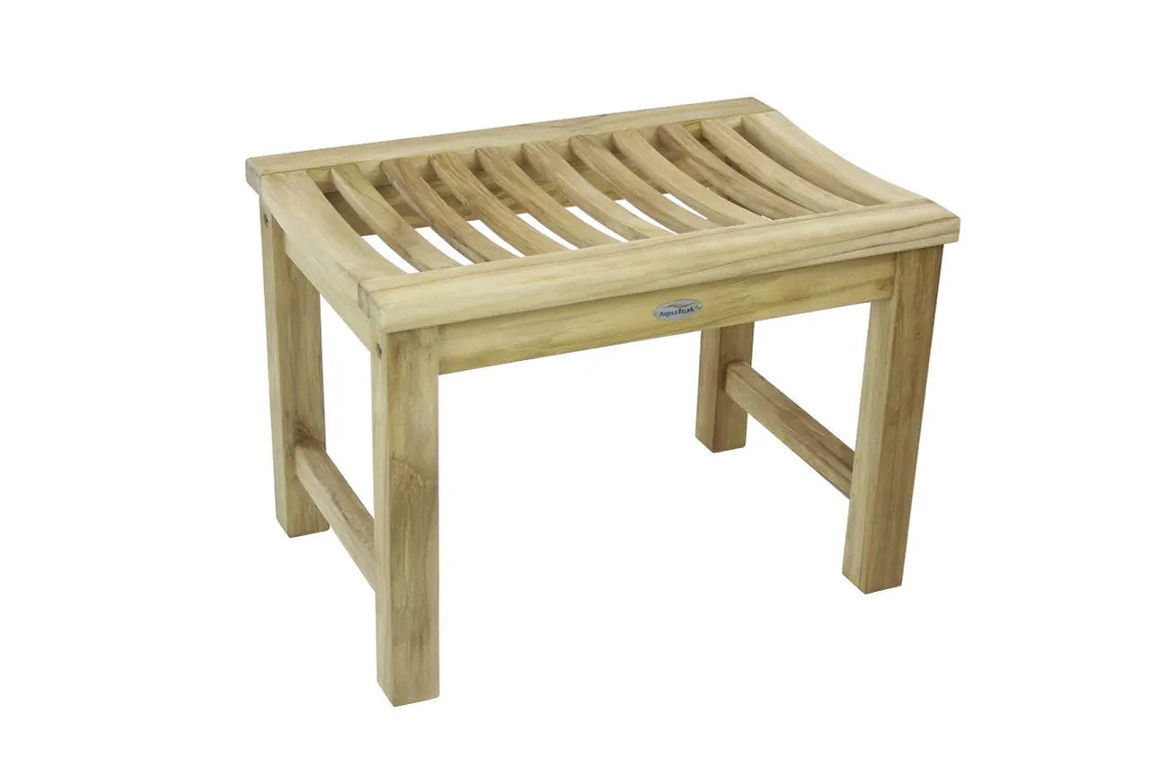 17" X 24" Brown Teak Rectangular Shower Bench Homeroots Bed & Bath