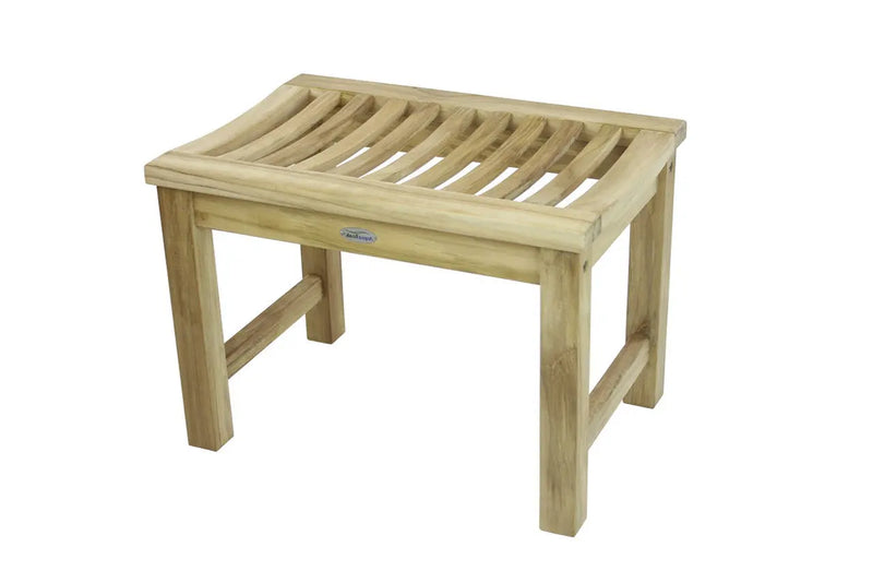 17" X 24" Brown Teak Rectangular Shower Bench Homeroots Bed & Bath