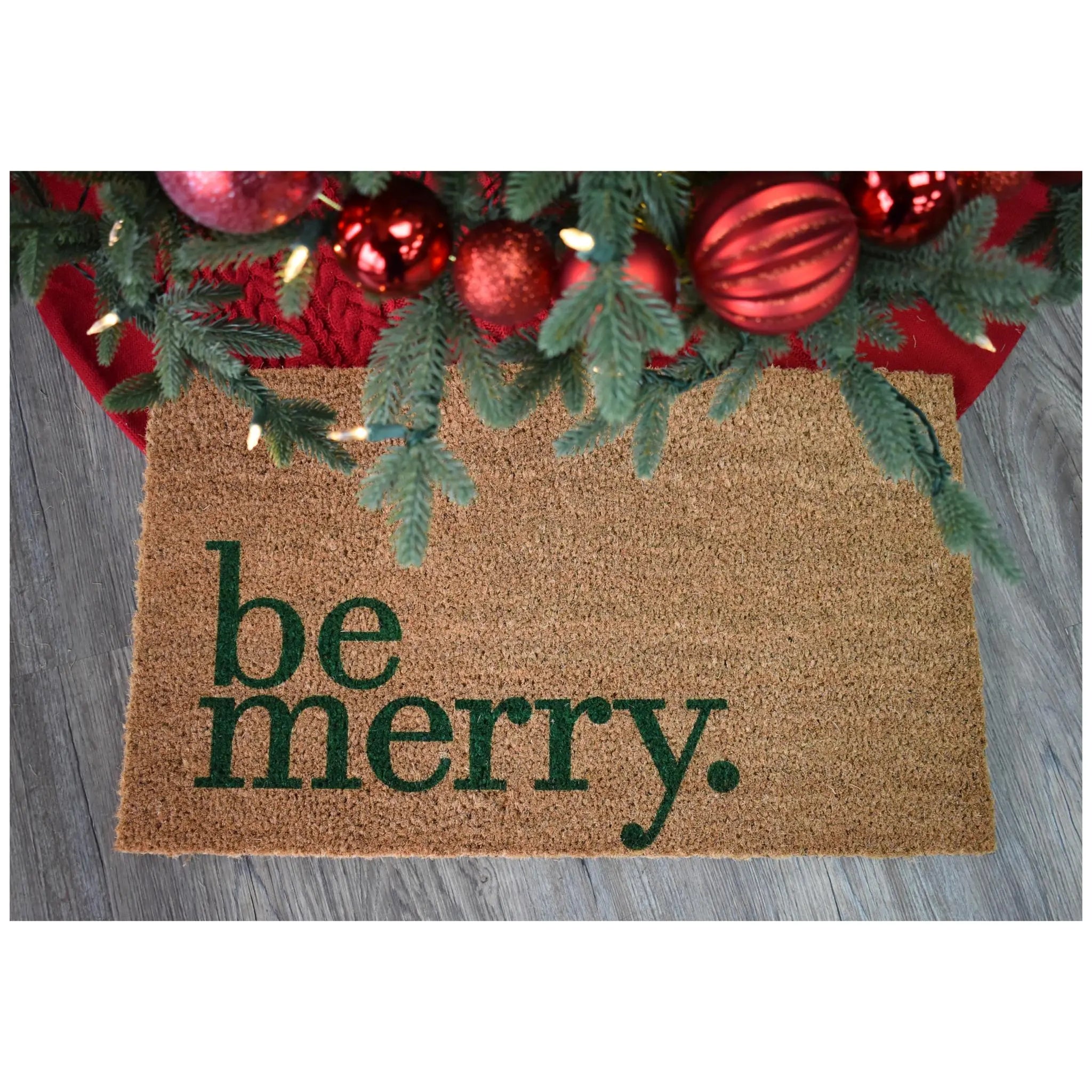 17" X 29" Natural And Brown Christmas Outdoor Coir Door Mat Homeroots Home Decor