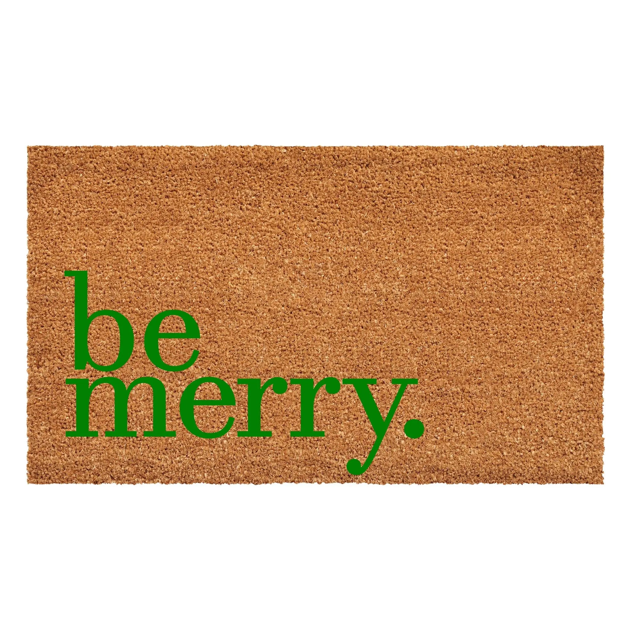 17" X 29" Natural And Brown Christmas Outdoor Coir Door Mat Homeroots Home Decor